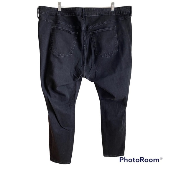 Old Navy Womens Pop Icon Skinny Mid-Rise Black Distressed Jeans Plus Size 24 - Picture 2 of 13